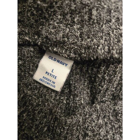Old Navy Women's Size Large PETITE Black Chambray Swing Sweater - Picture 5 of 6